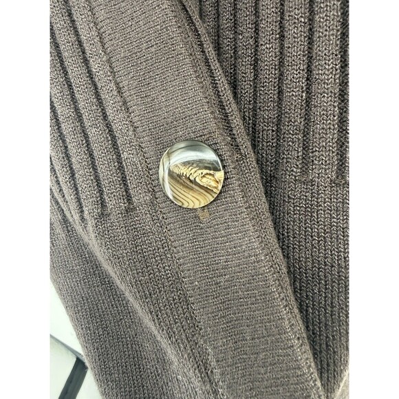 Vintage Ami Knits Sweater Dress Womens 10 Brown Button Up Ribbed Made USA - Picture 7 of 13